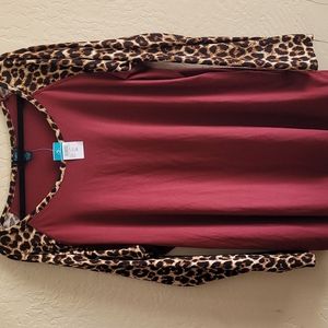 Leopard & Burgundy long sleeve shirt • Rue21